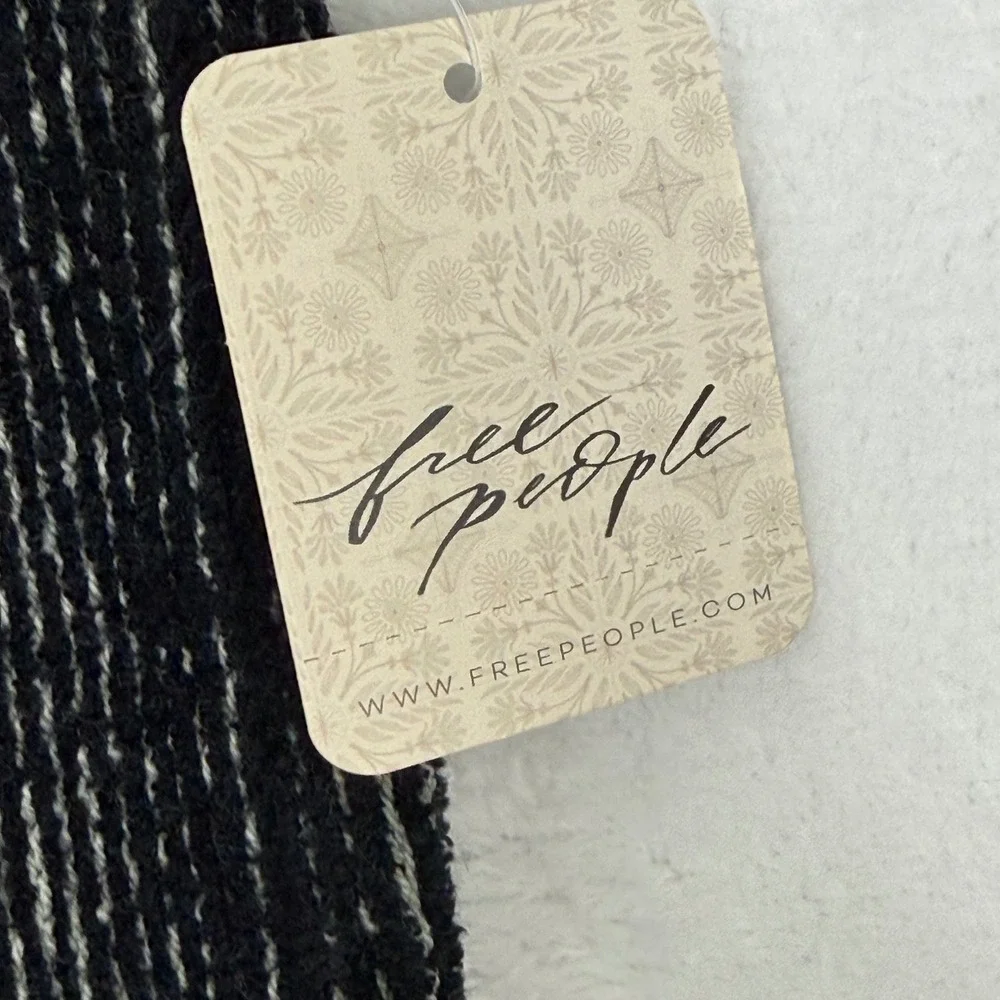 Free People Onyx Combo Ribbed Knit‎ Long Sleeve Tunic Sweater XS MSRP $168